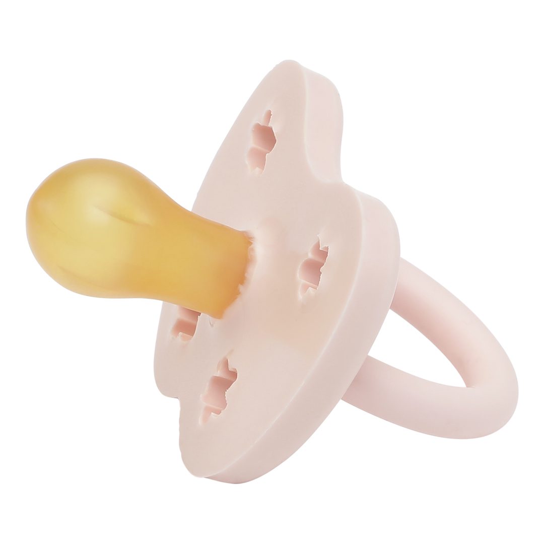 0+ Months Natural Rubber Pacifier Round | Powder Pink