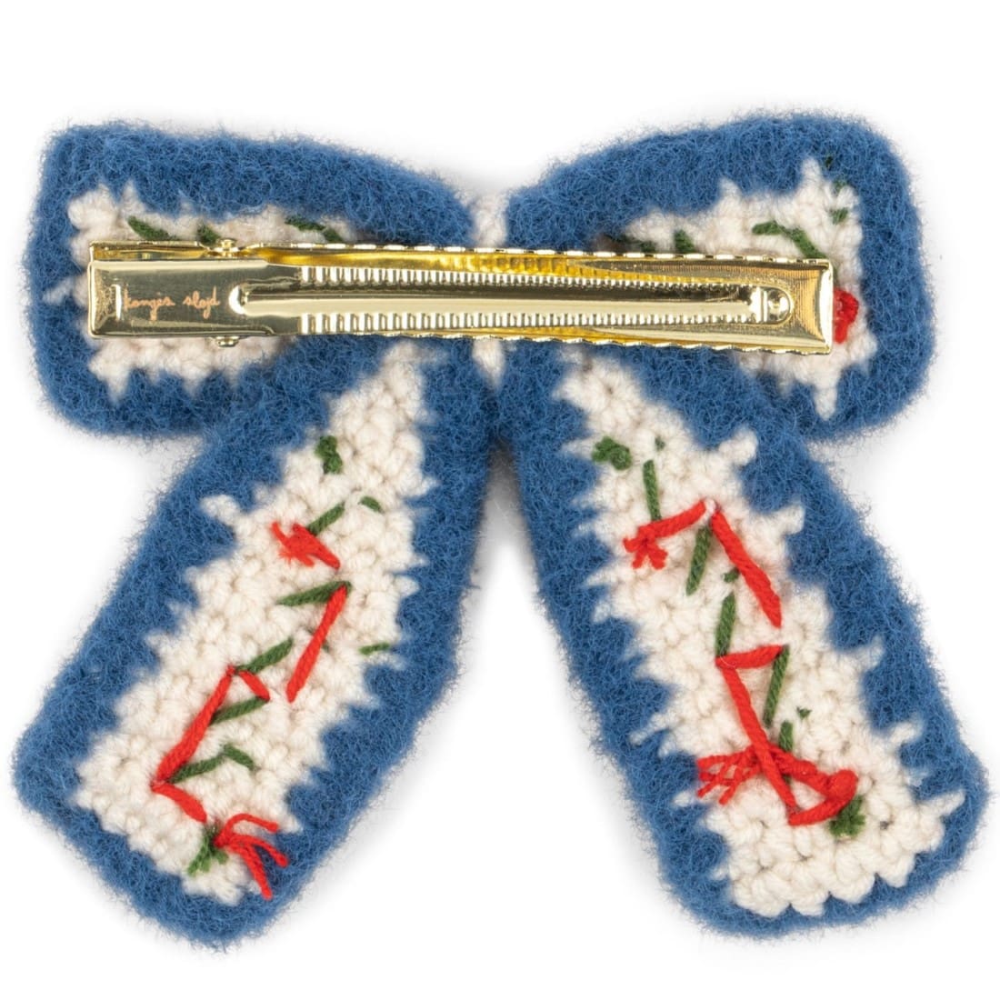 Cherry Crochet Bow Clip