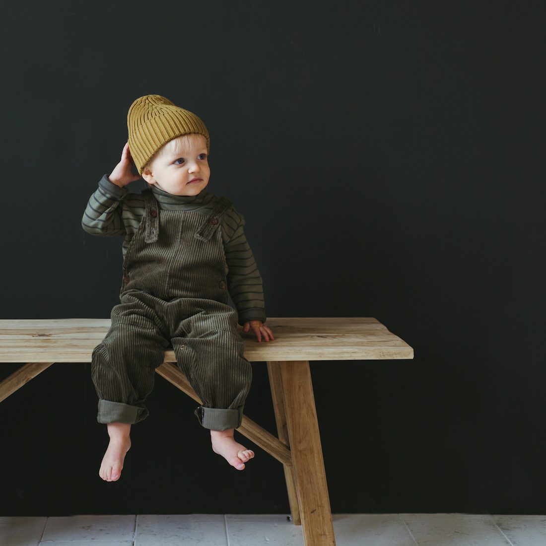 Organic Rib Knit Beanie | Forest