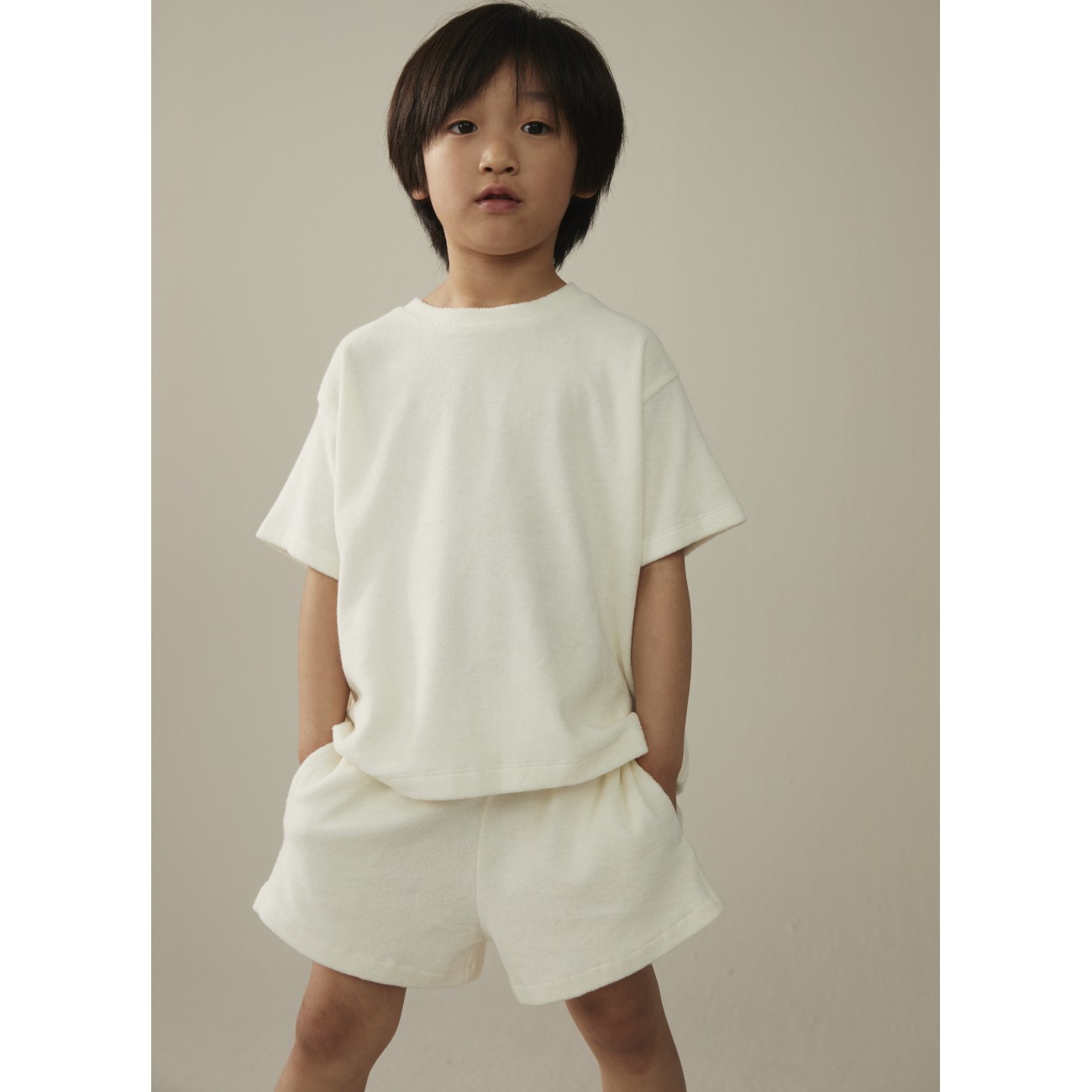 POP Terry Oversized Tee & POP Terry Shorts | Cream