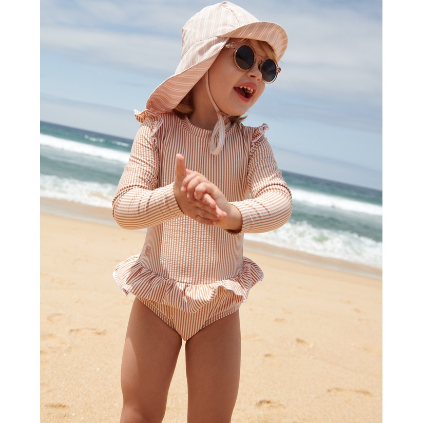 Sillie Seersucker Swimsuit | Pale Tuscany/Creme De La Creme
