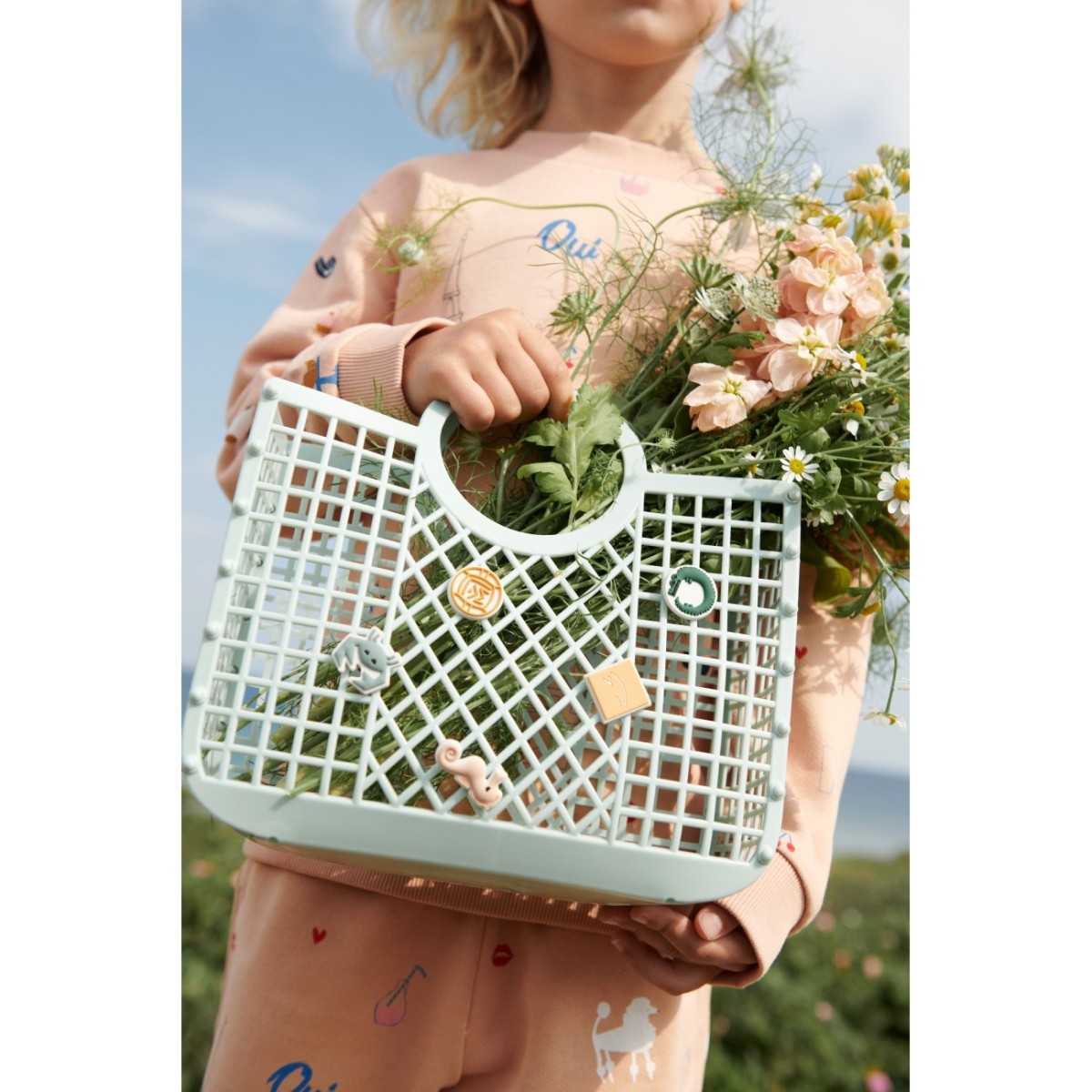 Samantha Basket With Charms | Peppermint