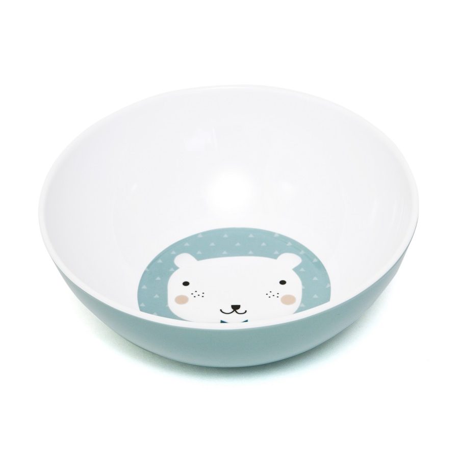 Melamine Bowl Bear Drops Light Blue