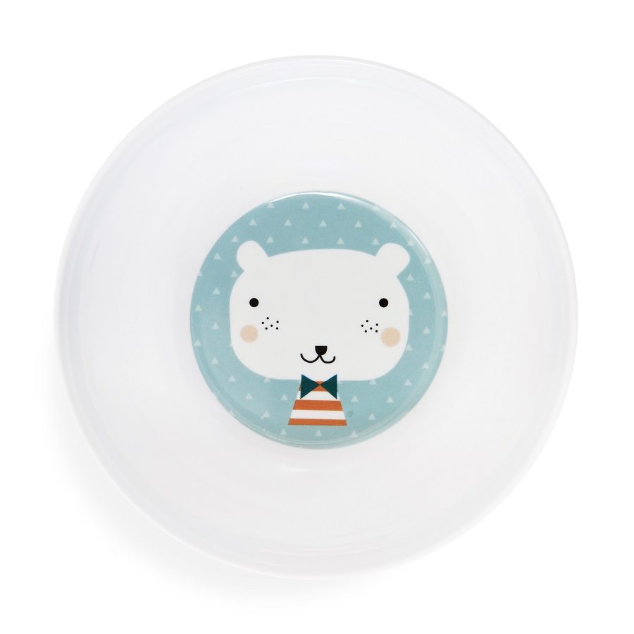 Melamine Bowl Bear Drops Light Blue