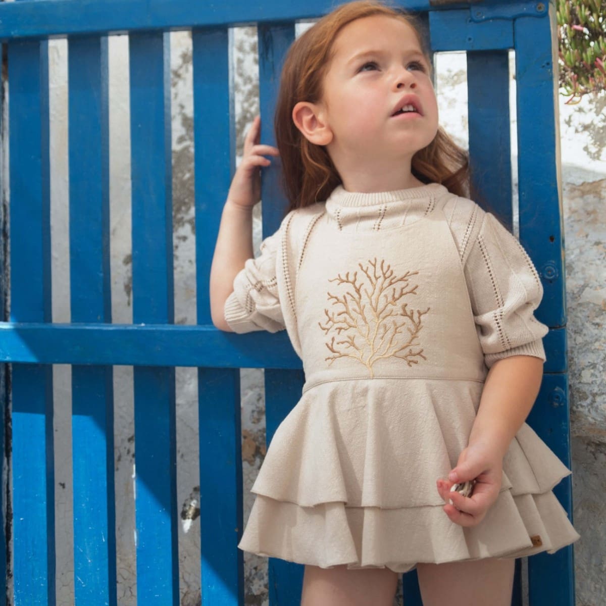 Sand Coral Motif Romper Suit