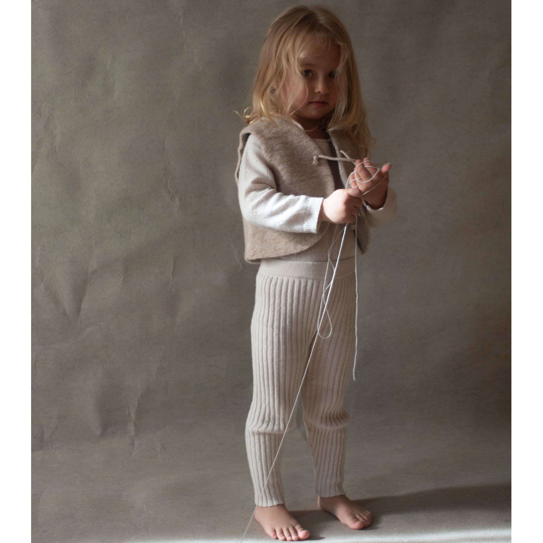 Beige Woollen Mini Waistcoat