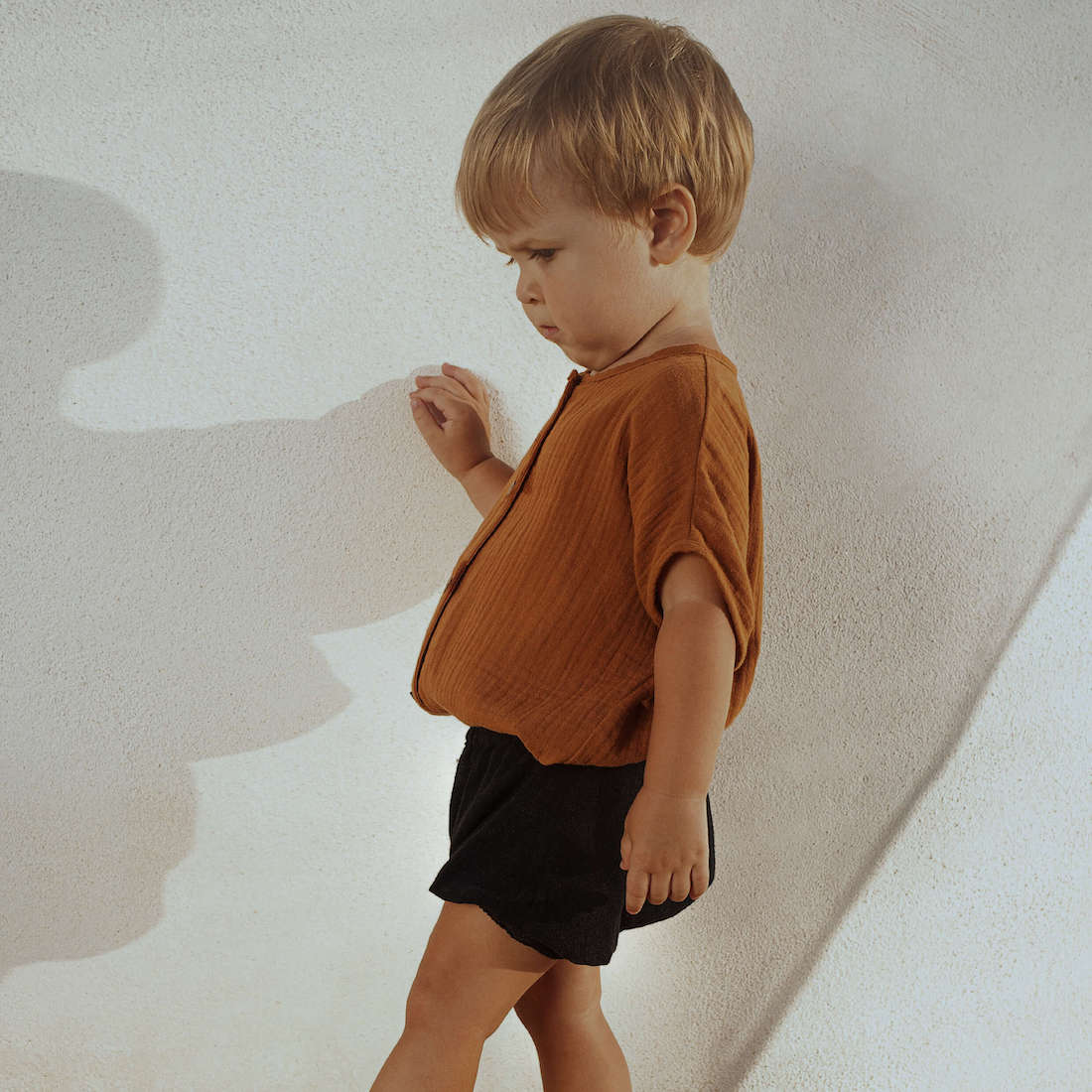Mustard Bambula Shirt & Black Bambula Culotte