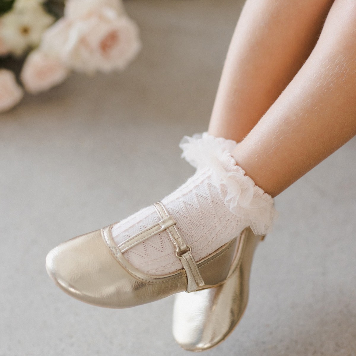 Ruffle socks | Ivory, Blush