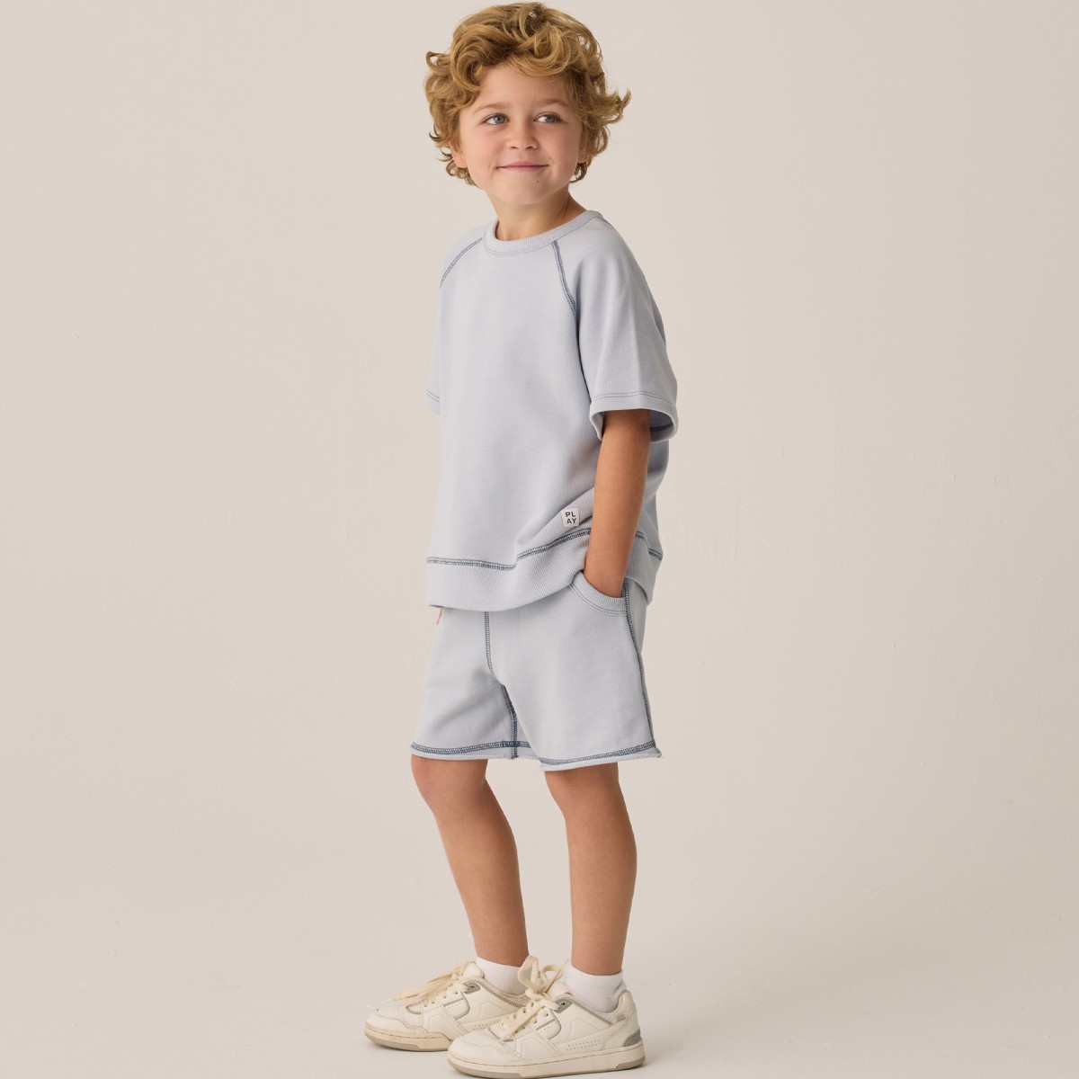 Short Sleeve Sweatshirt & Ventura Short | Light Blue