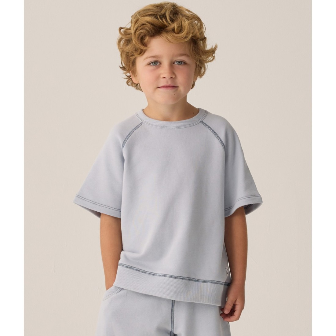 Short Sleeve Sweatshirt & Ventura Short | Light Blue