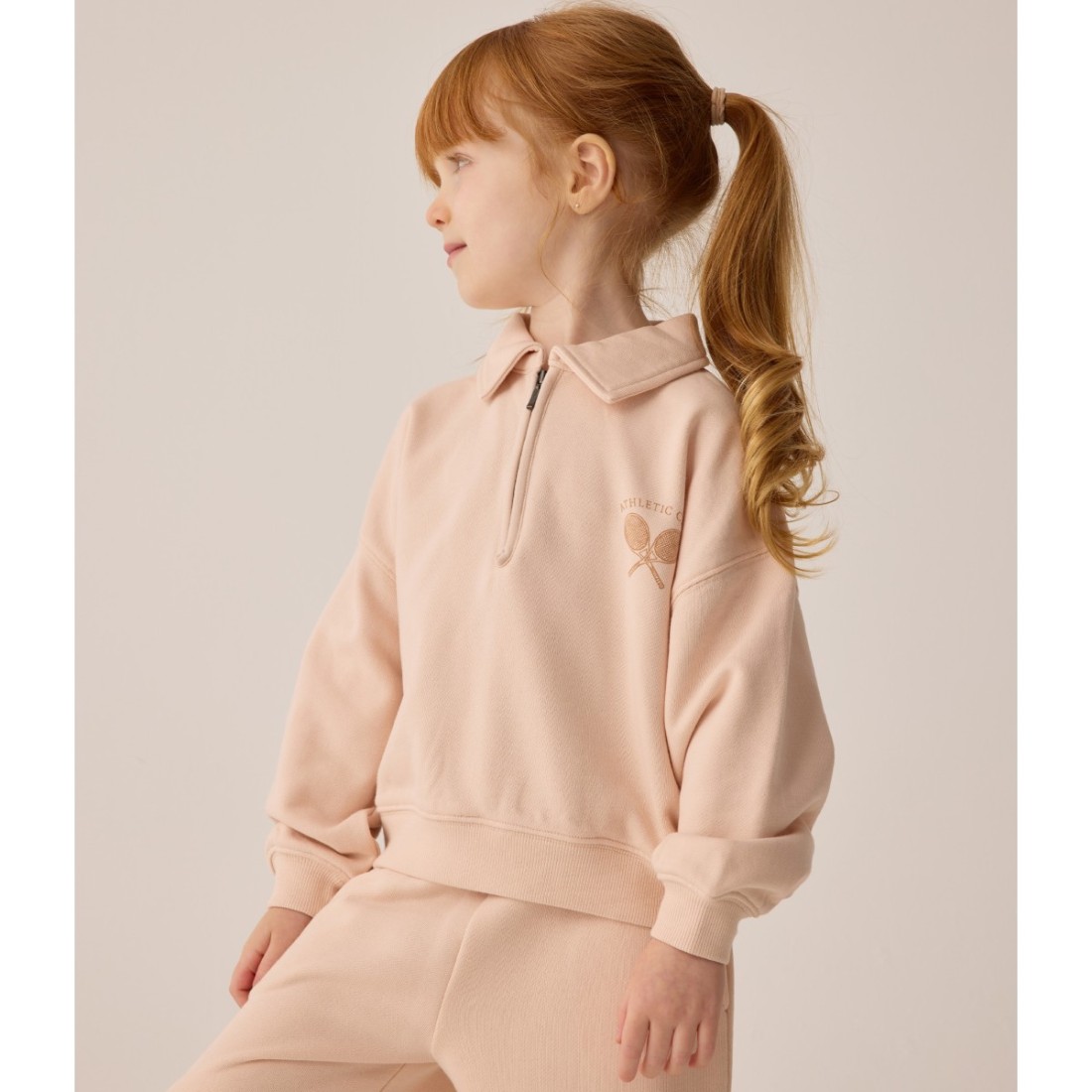 Quarter Zip Sweatshirt & Wide Leg Sweatpant | Shell