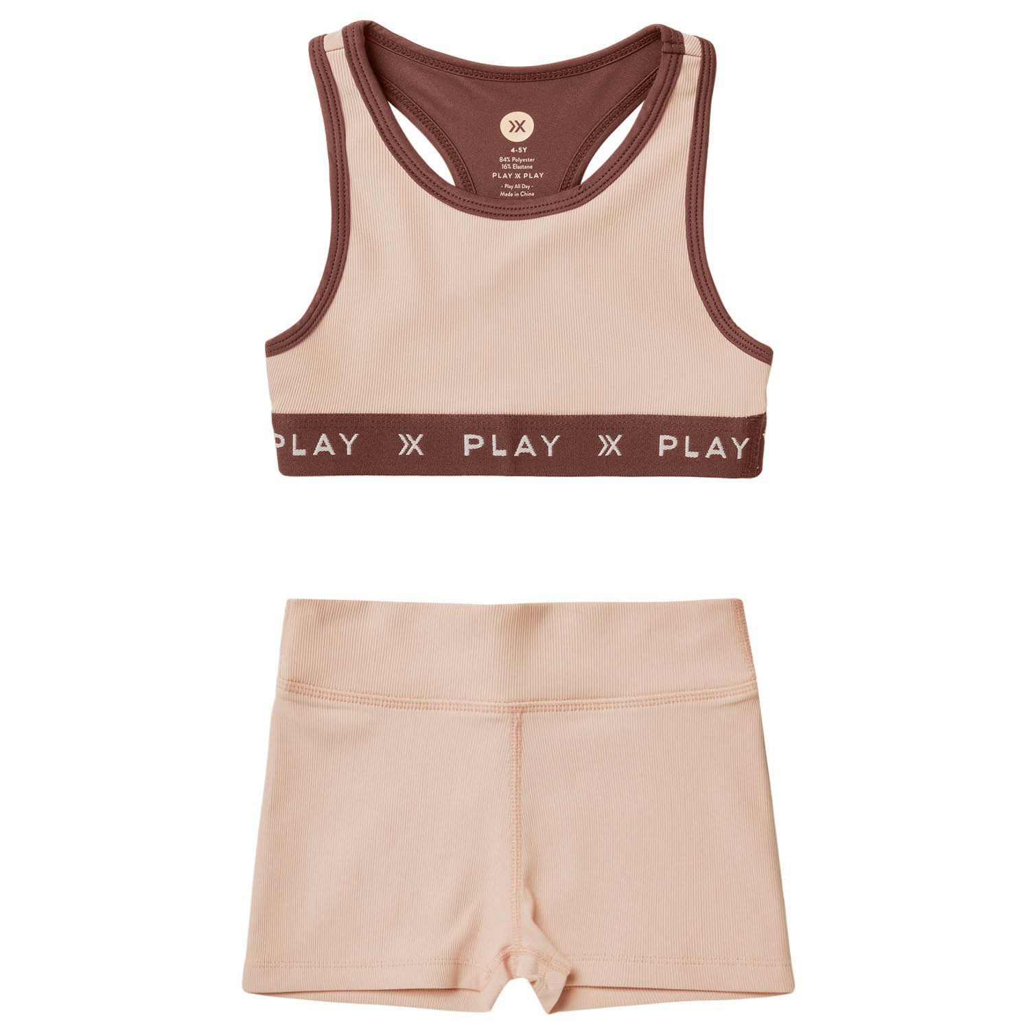 PLAY Sports Bra & Shortie Short | Blush Ribbed