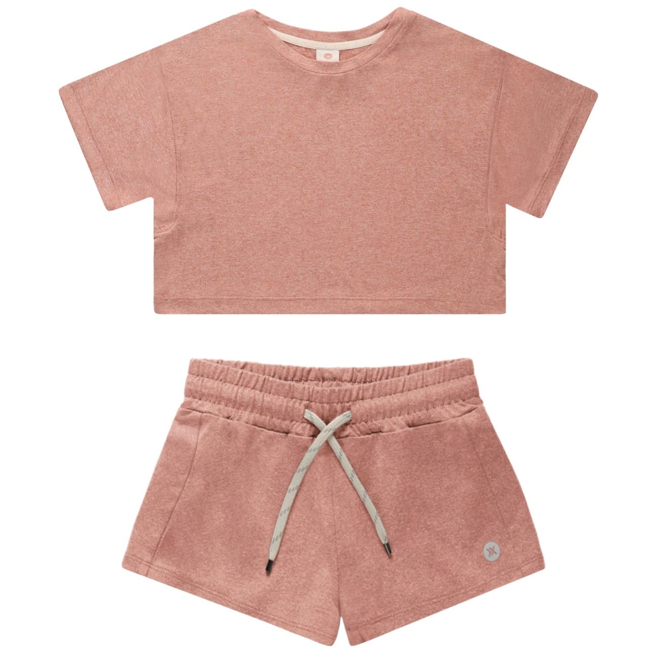 Tech Crop Tee & Laguna Tech Short | Heathered Lipstick