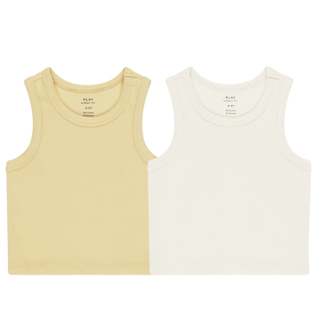 Ribbed Tank Set | Yellow, Ivory