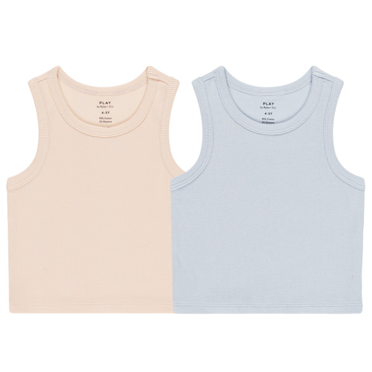 Ribbed Tank Set | Shell, Light Blue