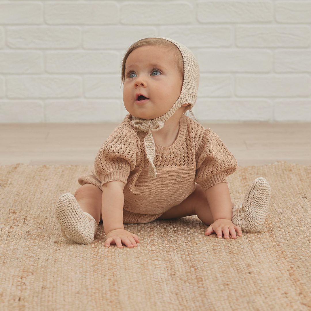 Pointelle Knit Romper | Blush