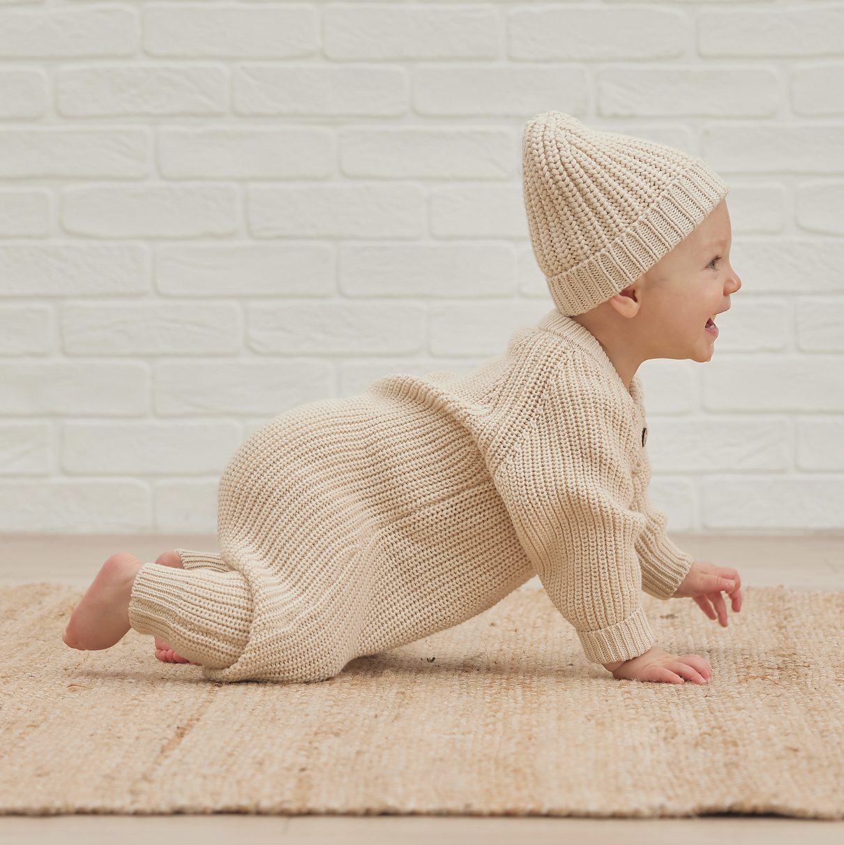 Chunky Knit Jumpsuit | Natural