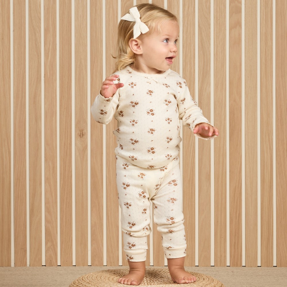 Pointelle L/S Top + Legging | Autumn Flora