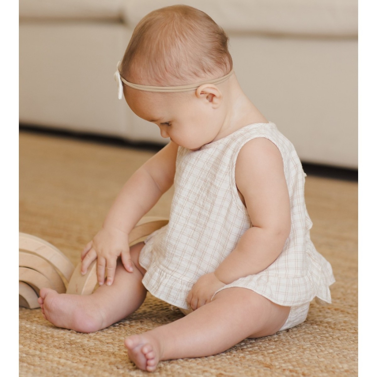 Ruffled Tulip Top + Bloomer Set | Oat Check