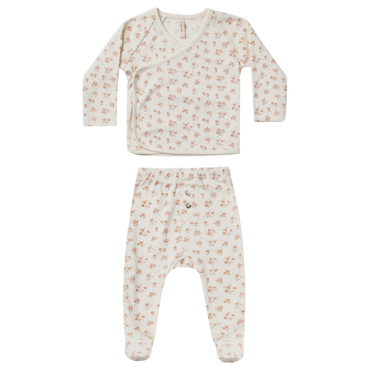 Wrap Top & Footed Pant Set | Blush