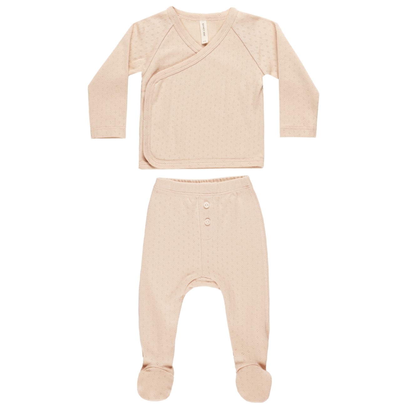 Wrap Top + Footed Pant Set | Shell