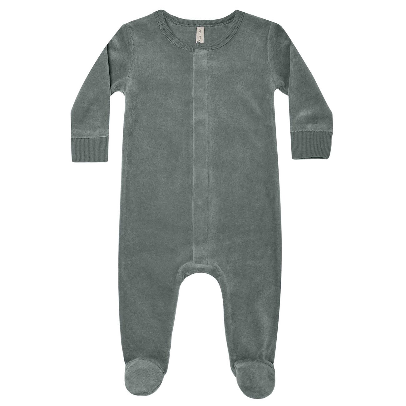 Velour Hidden Snap Footie | Dusk