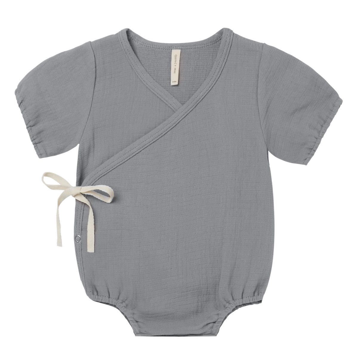 Woven Wrap Romper | Washed Indigo