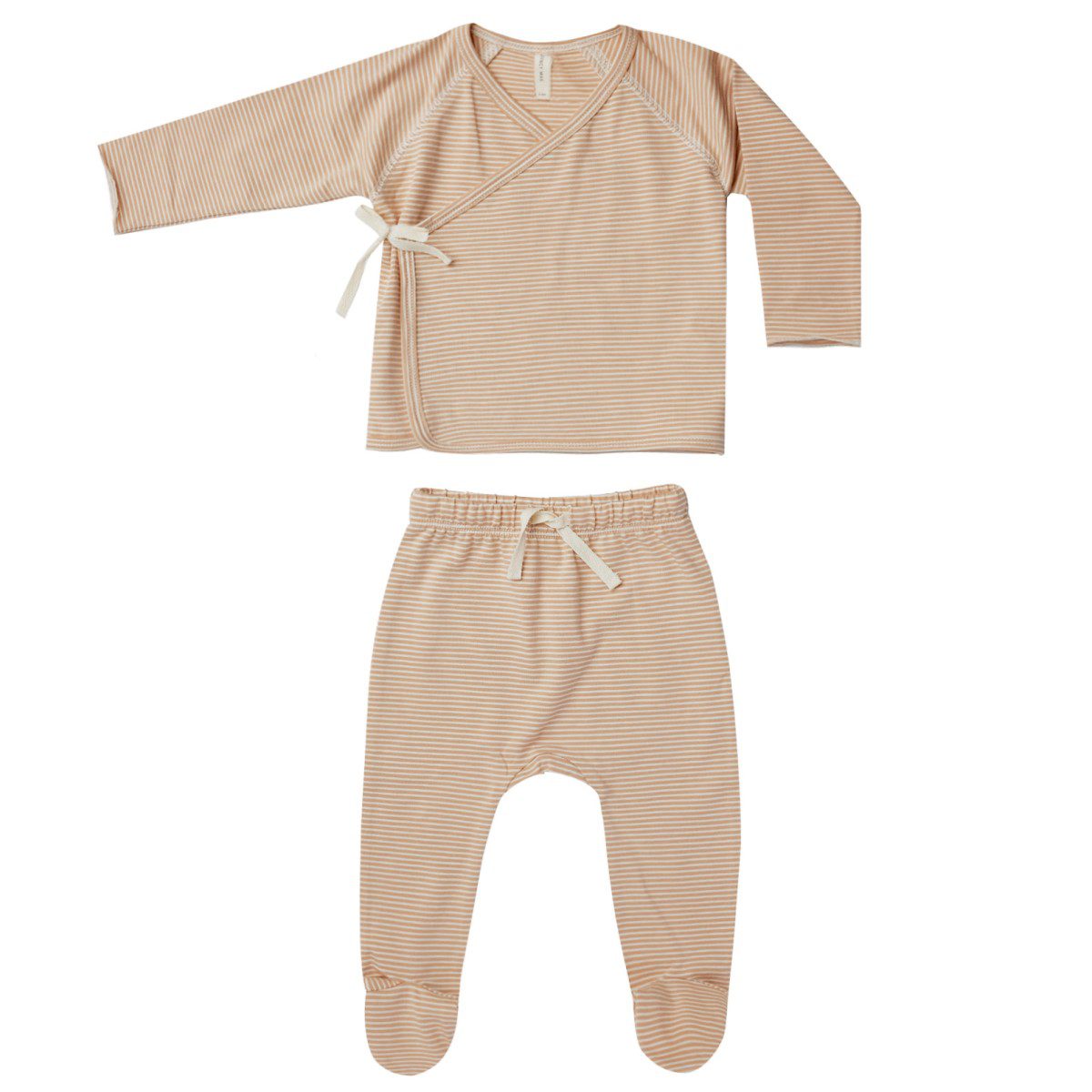 Wrap Top + Pant Set | Apricot Stripe