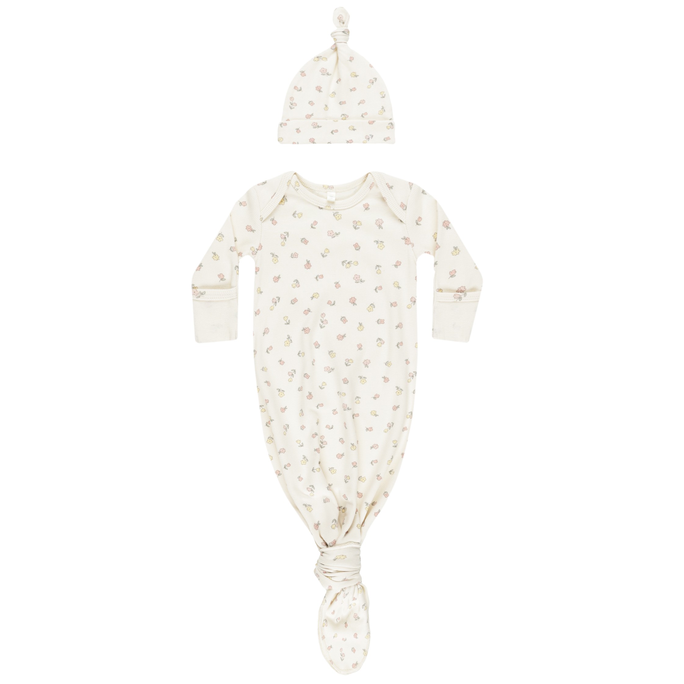 Knotted Baby Gown + Hat Set | Fleur