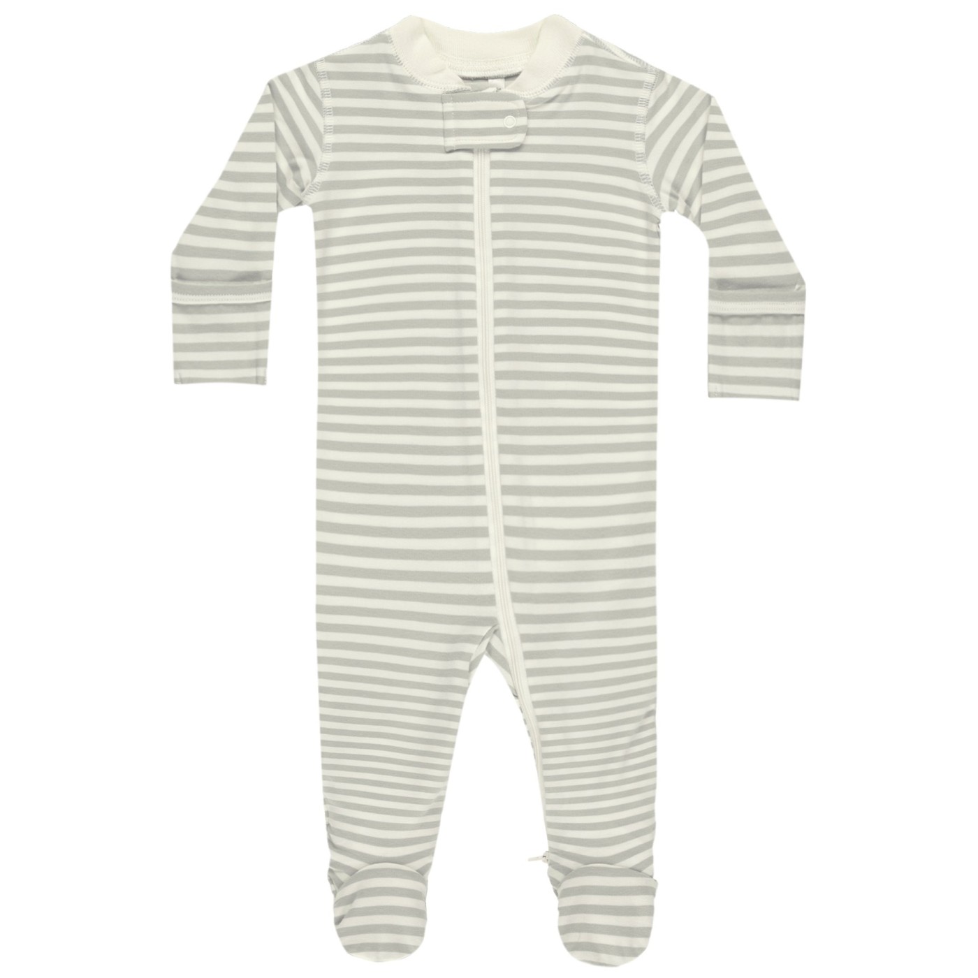 Zip Long Sleeve Sleeper Footie | Sage Stripe