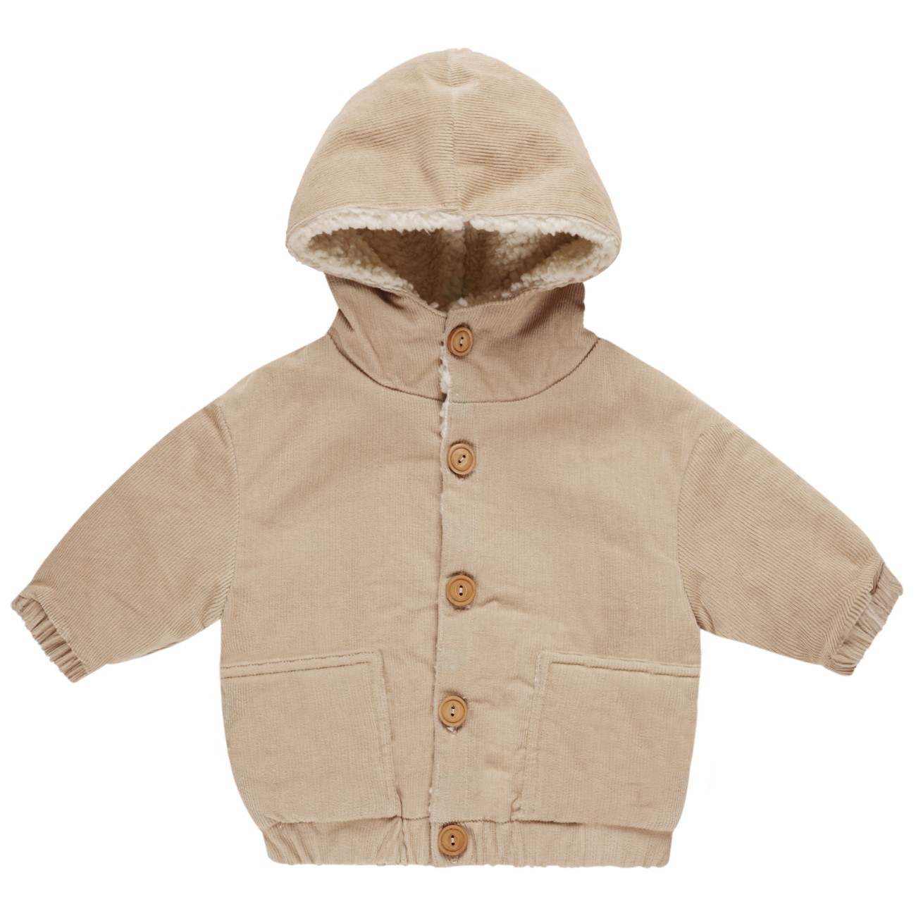 Corduroy Hooded Jacket | Latte