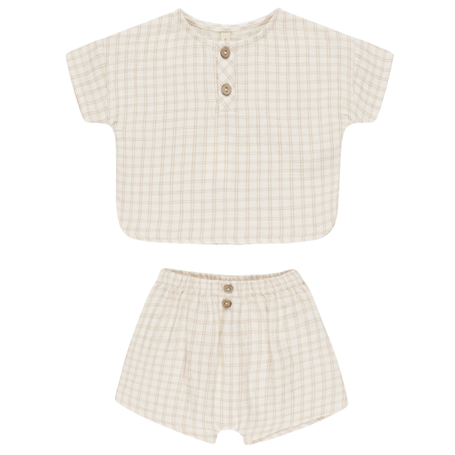 Woven Boxy Top + Short Set | Oat Check