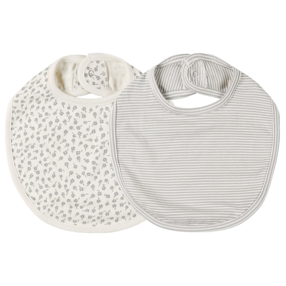 Jersey Snap Bib 2 Pack | Scatter, Blue Micro Stripe