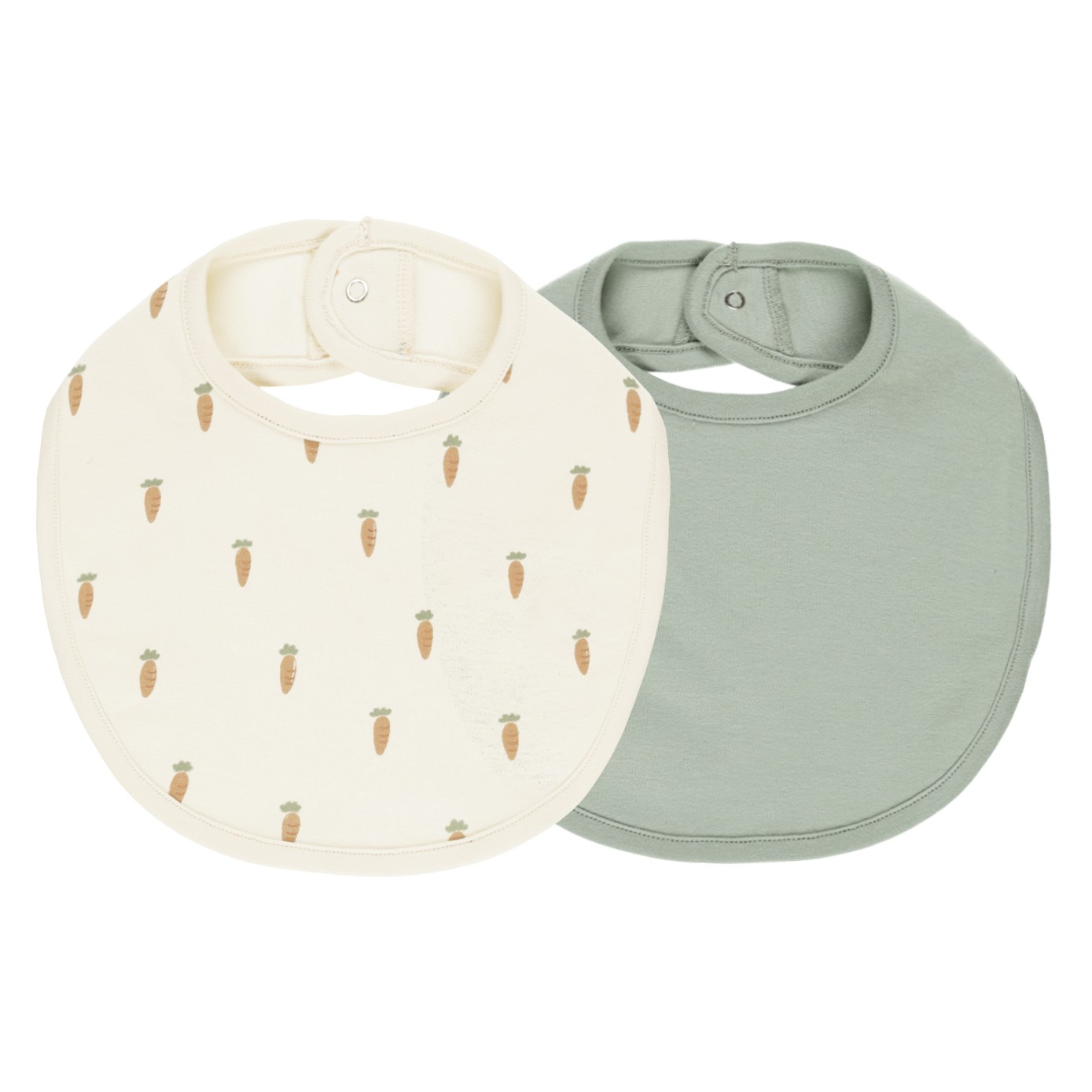Jersey Snap Bib, 2 Pack | Carrots, Sage
