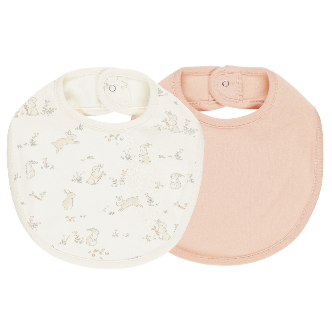 Jersey Snap Bib, 2 Pack | Bunnies, Melon