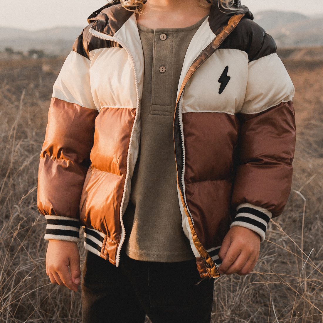 Color Block Puffer Jacket