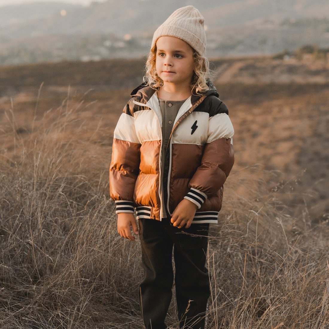 Color Block Puffer Jacket