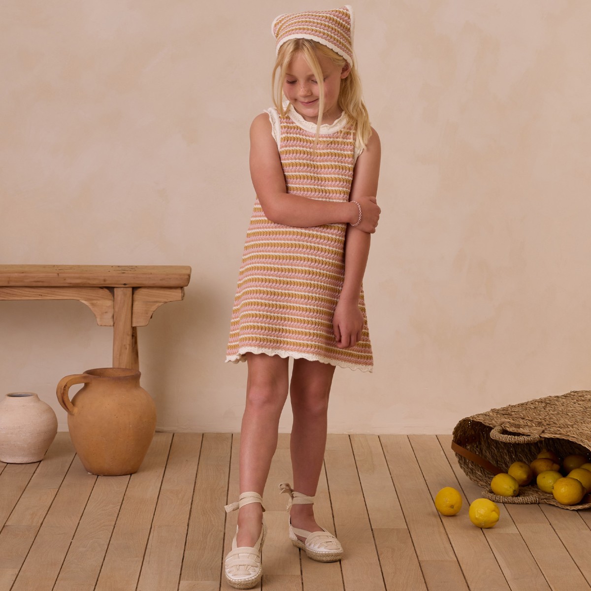 Crochet Tank Mini Stripe | Pink Stripes