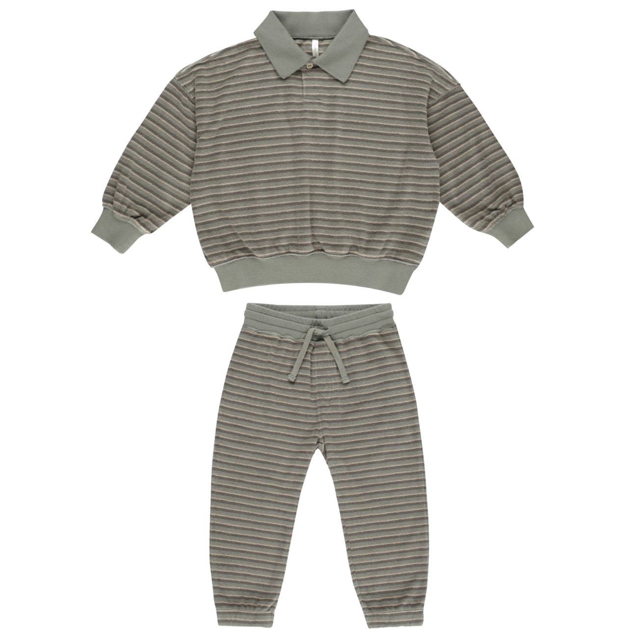 Collared Sweatshirt & Jogger Pant | Retro Stripe