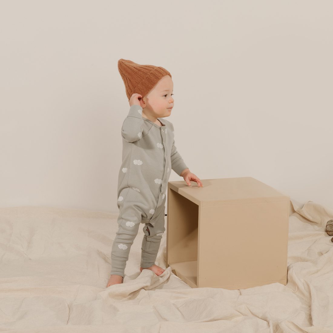Ribbed Longjohn Pajamas | Clouds