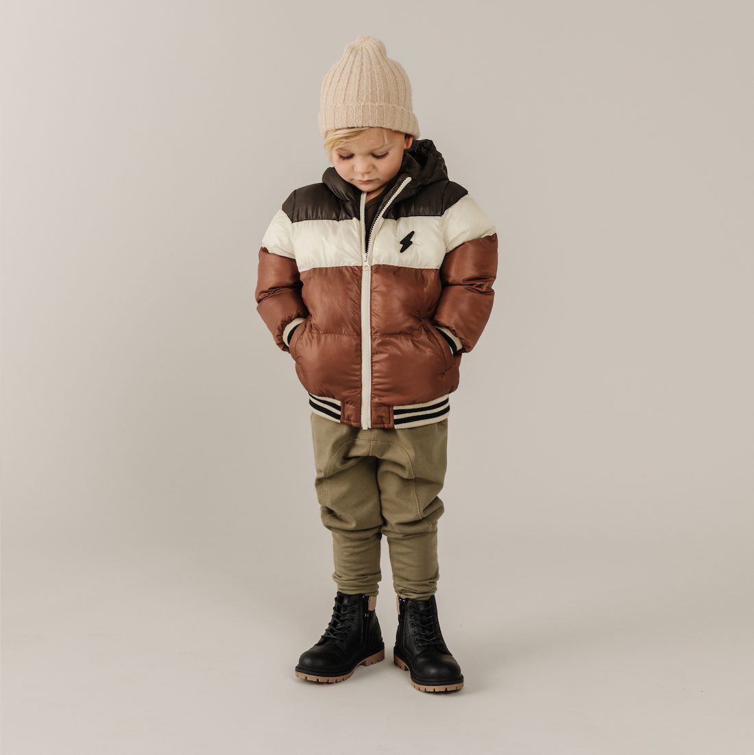 Color Block Puffer Jacket