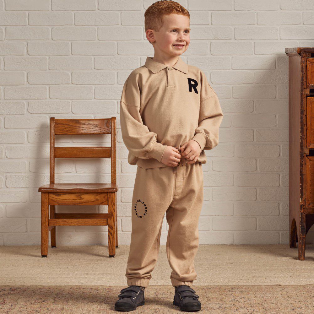Collared Sweatshirt & Jogger Pant | Sand