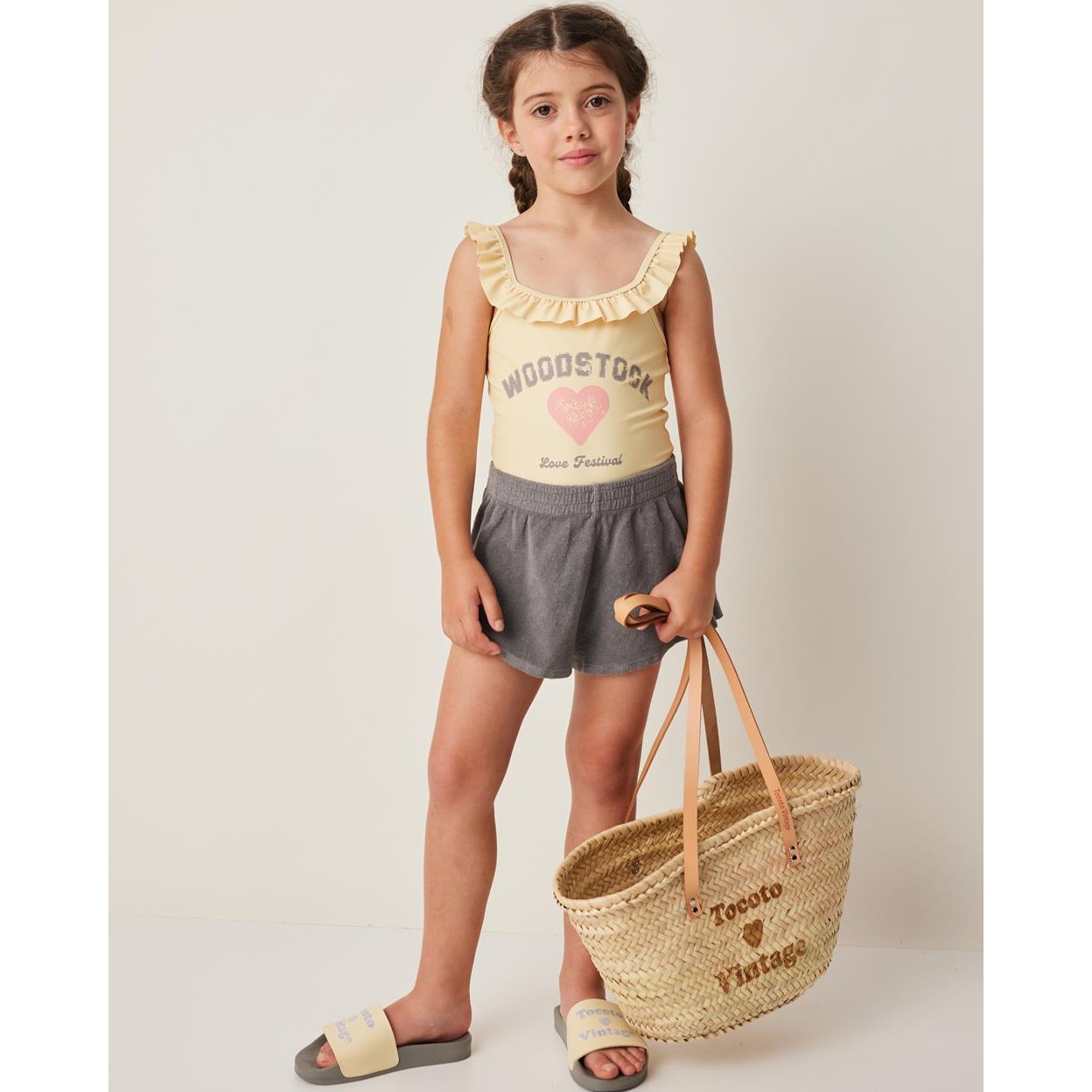 Plain Terry Ruffled Shorts