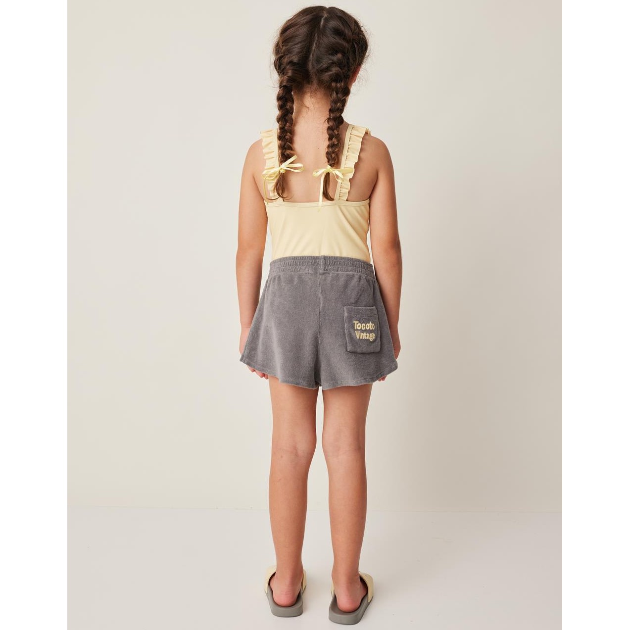 Plain Terry Ruffled Shorts