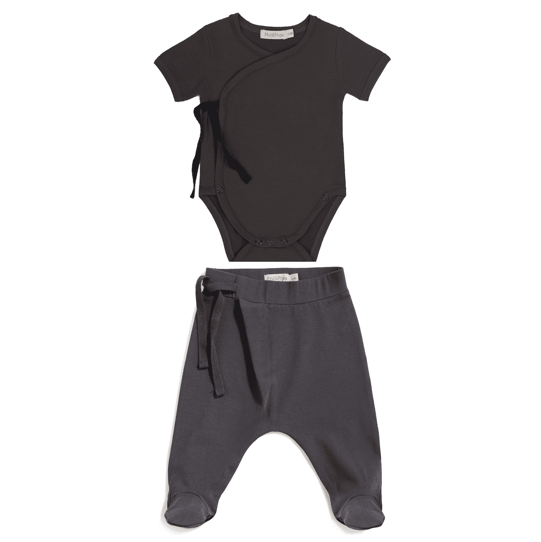 S/S Cross Over Body & Harem Footies | Graphite