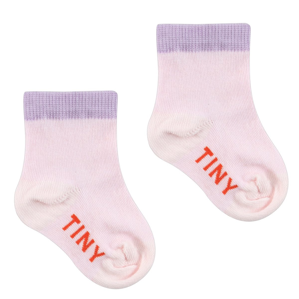 Solid Quarter Socks | Pastel Pink W/ Pastel Lilac Contrast