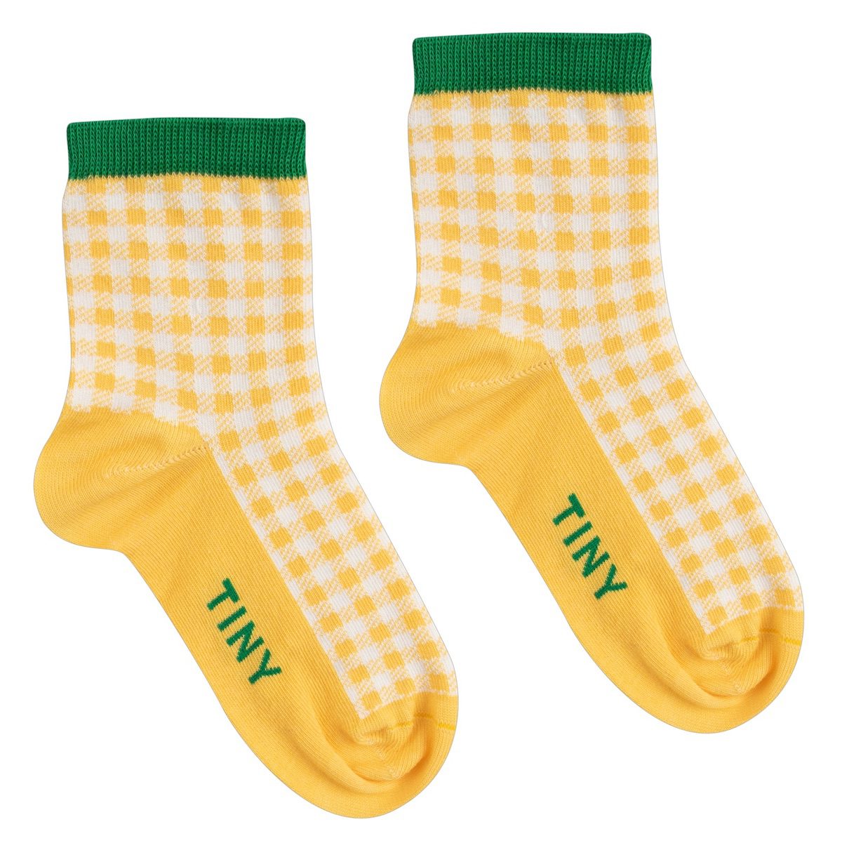 Check Quarter Socks | Yellow