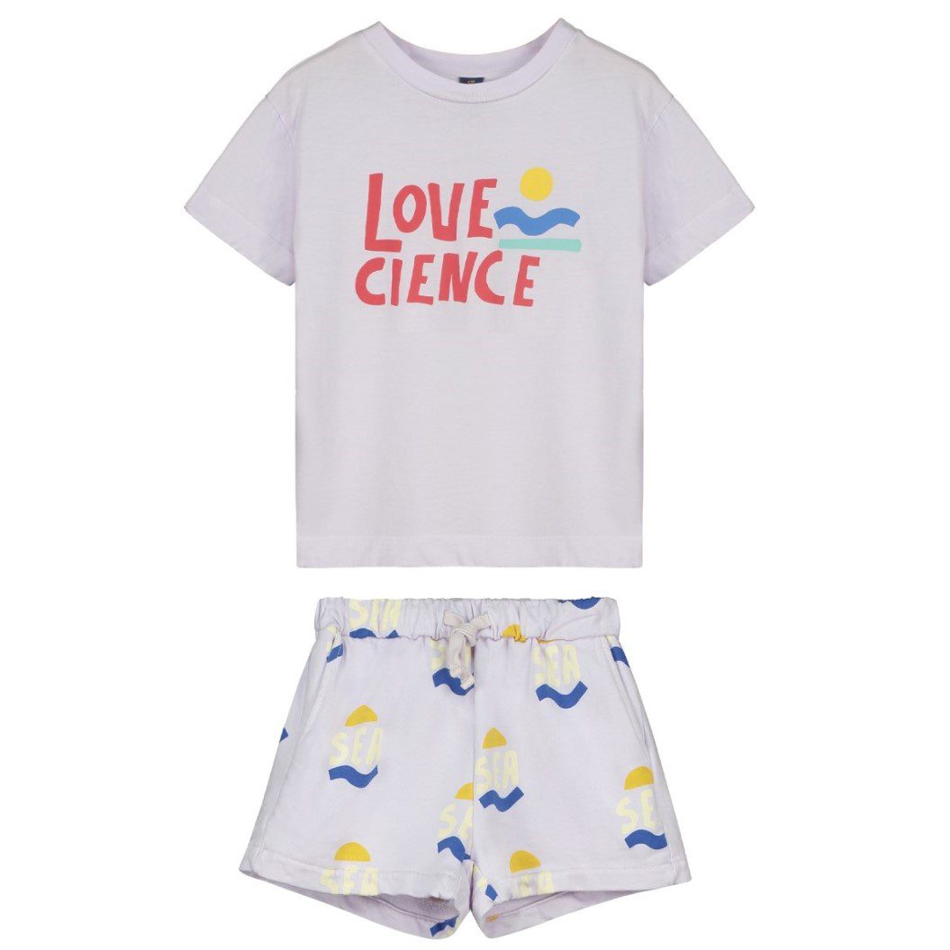 T-Shirt Love Science & Short Fleece Allover Sea | Mallow