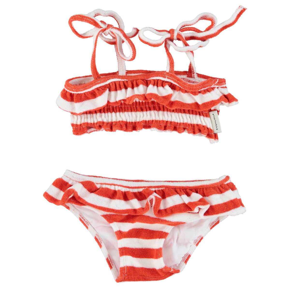 Bikini | Red & Ecru Stripes