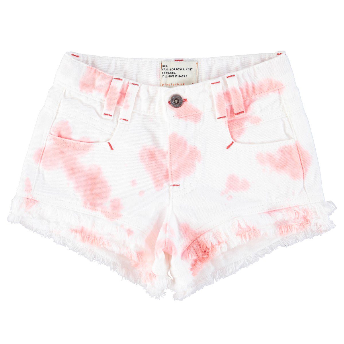 Shorts with Fringes | Pink Tie Dye